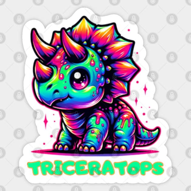 Triceratops Baby Dino Kawaii Cute Chibi Sticker by Lavender Celeste